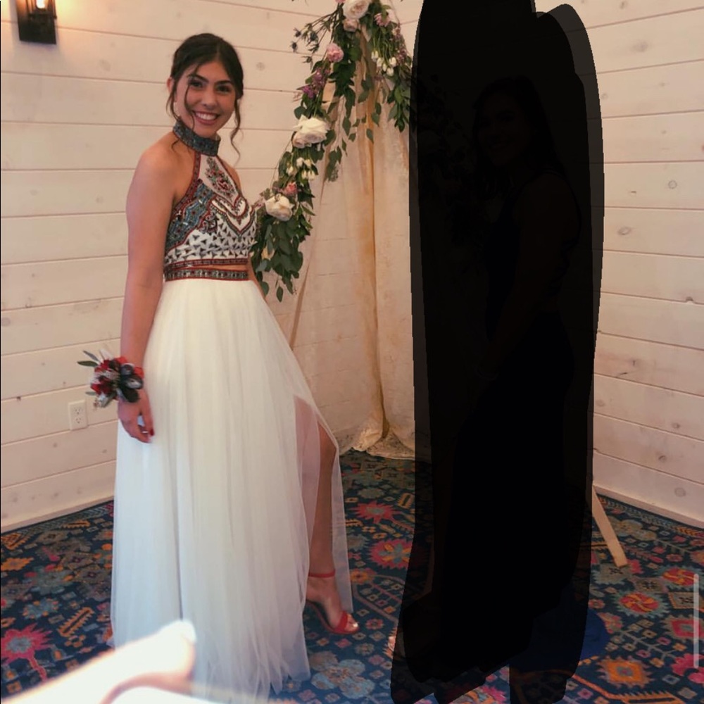 Sherri Hill #50075 white prom dress